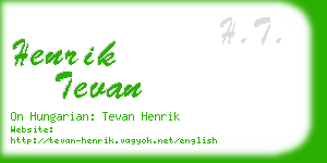 henrik tevan business card